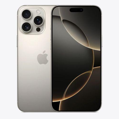 Apple iPhone 16 Pro Natural Titanium front and back view