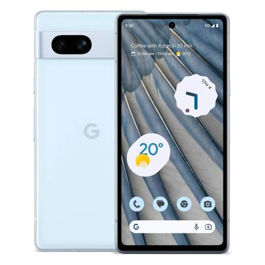 Front and Back view of Google Pixel 7a in Sea