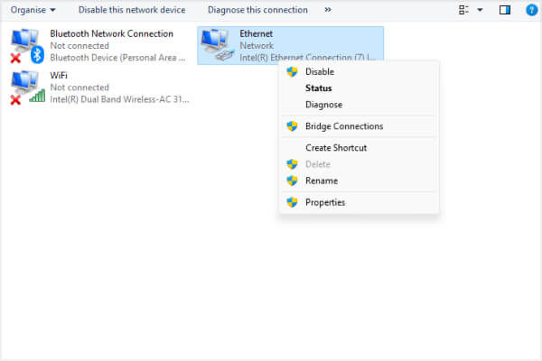 Disable and Re-enable the Ethernet Adapter Ethernet Connection on Windows 11