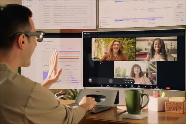 screen less PC video call , AR glass video call