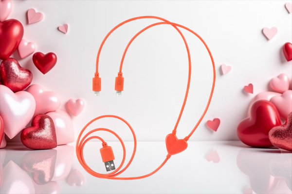 Dual Heart Charging Cable - Valentine's Day Tech Gift Ideas